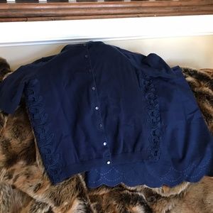 Dark Blue Cotton Cardigan